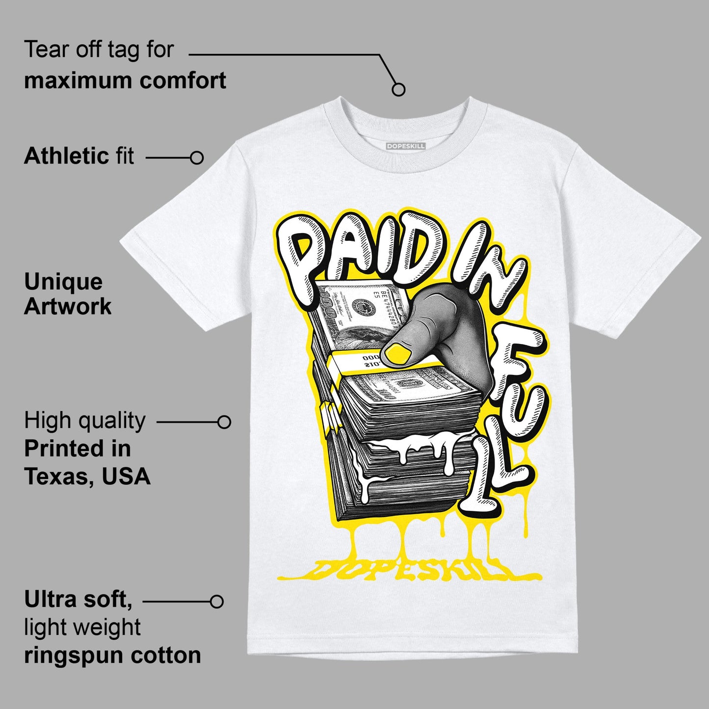 AJ 13 Del Sol DopeSkill T-Shirt Paid In Full Graphic