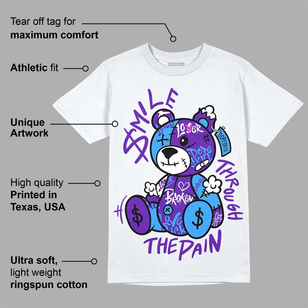 Dunk Purple Championship Court White DopeSkill T-Shirt Smile Through The Pain Graphic