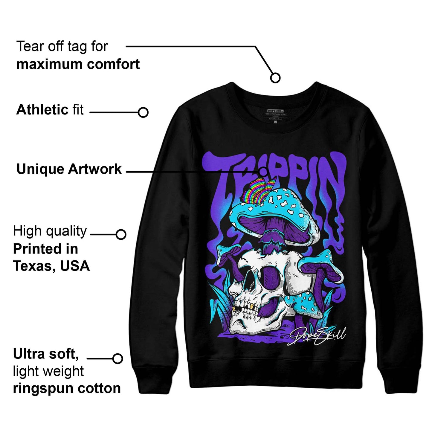 Aqua 6s DopeSkill Sweatshirt Trippin Graphic