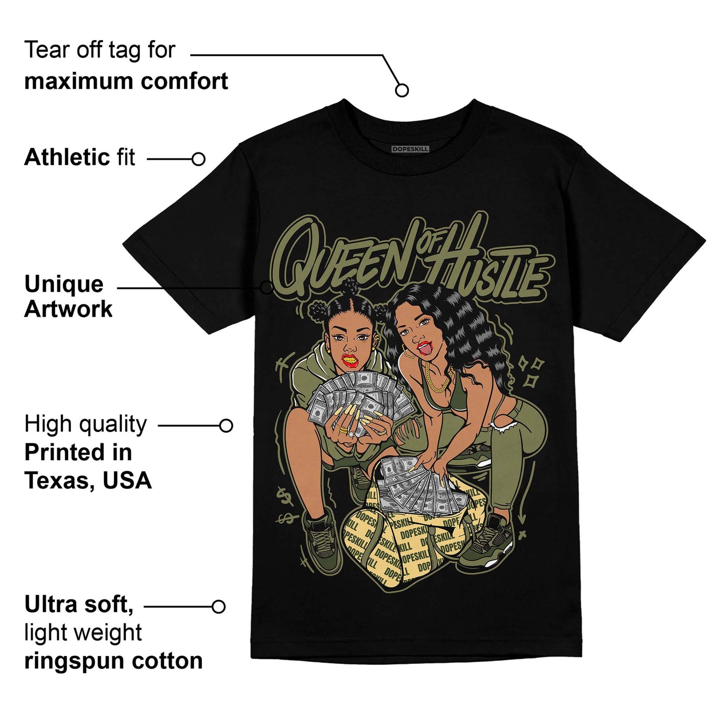 Craft Olive 4s DopeSkill T-Shirt Queen Of Hustle Graphic