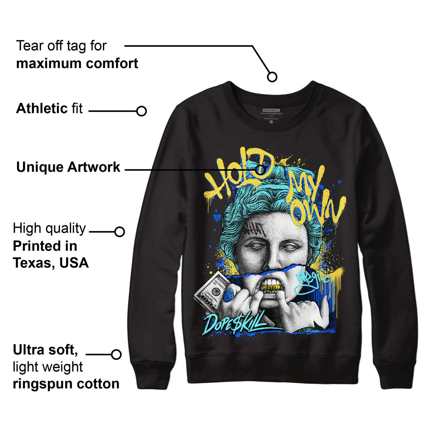 Aqua 5s DopeSkill Sweatshirt Hold My Own Graphic