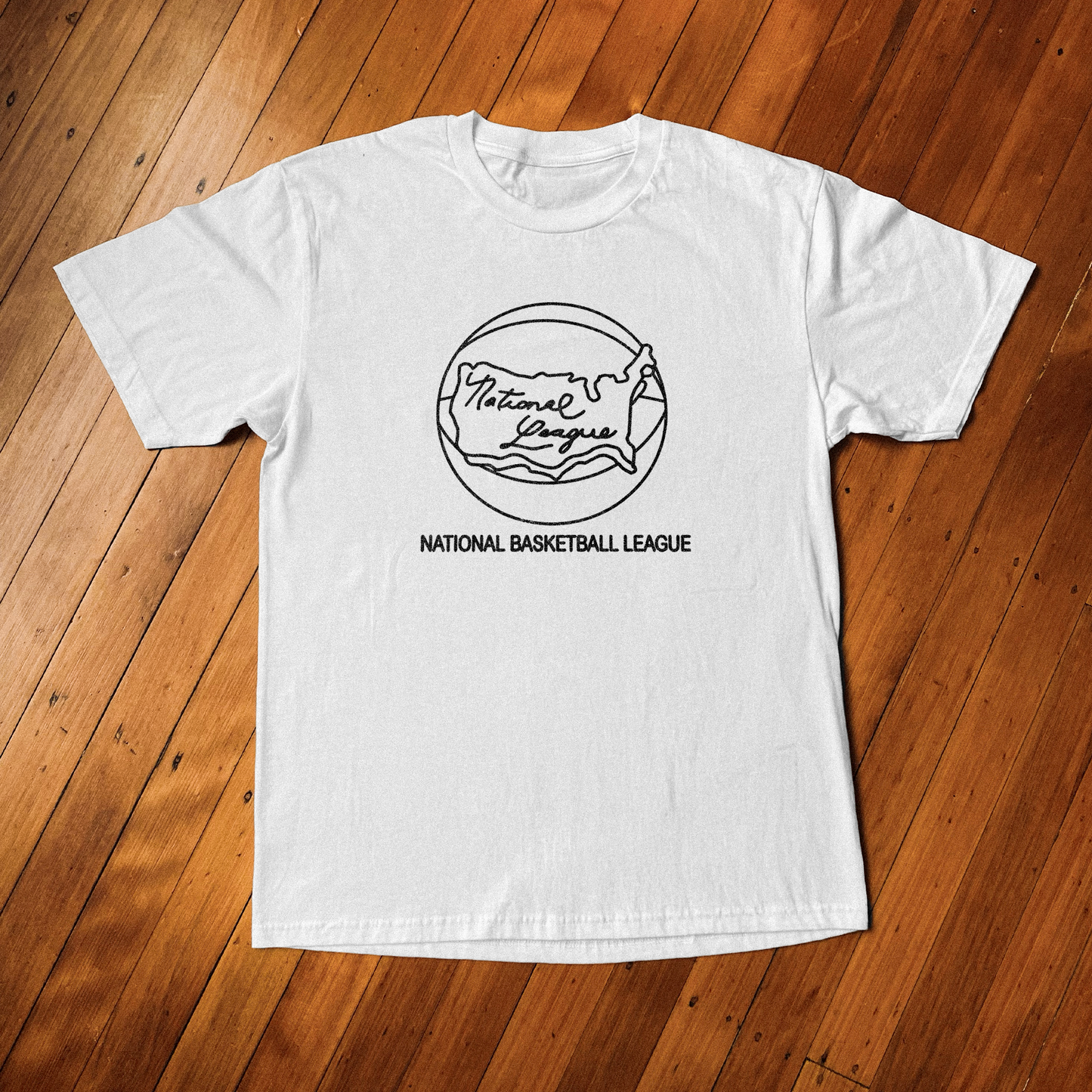 'NATIONAL BASKETBALL LEAGUE' ACROSS AMERICA WHITE T-SHIRT