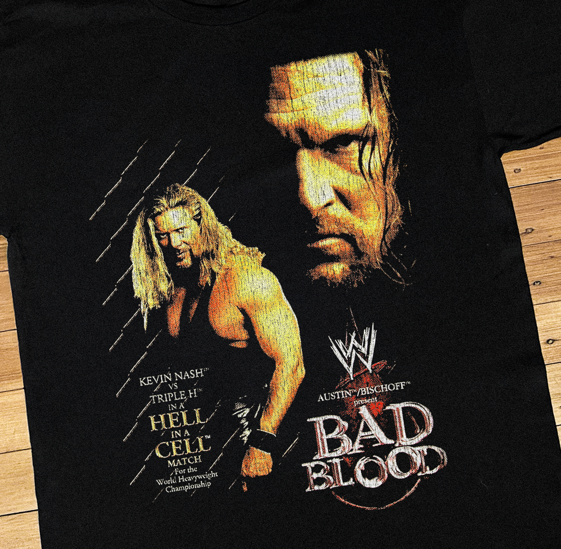 '03 WWE BAD BLOOD BLACK T-SHIRT