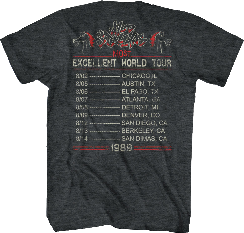Wyld Stallyns Most Excellent World Tour Bill and Ted T-Shirt
