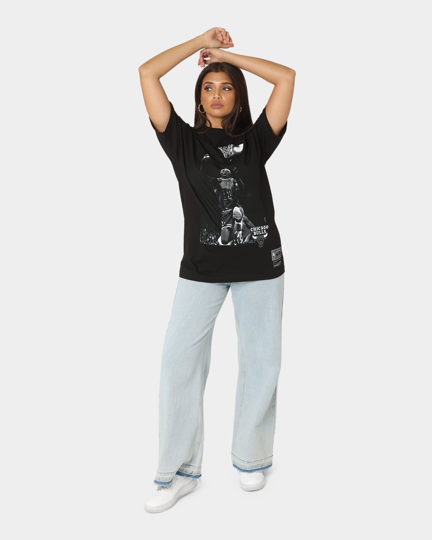 Mitchell & Ness Chicago Bulls Dennis Rodman Photo Real Vintage T-Shirt Vintage Black Style001