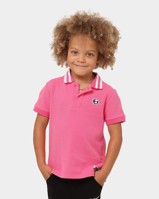 Lil Homm√© Kid's Mono Short Sleeve Polo Shirt Hot Pink