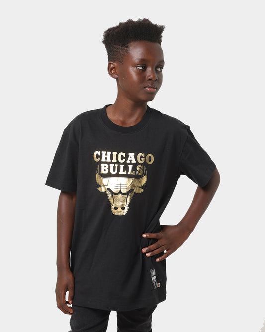 NBA Kids' Chicago Bulls Gold Foil Team Logo T-Shirt Black