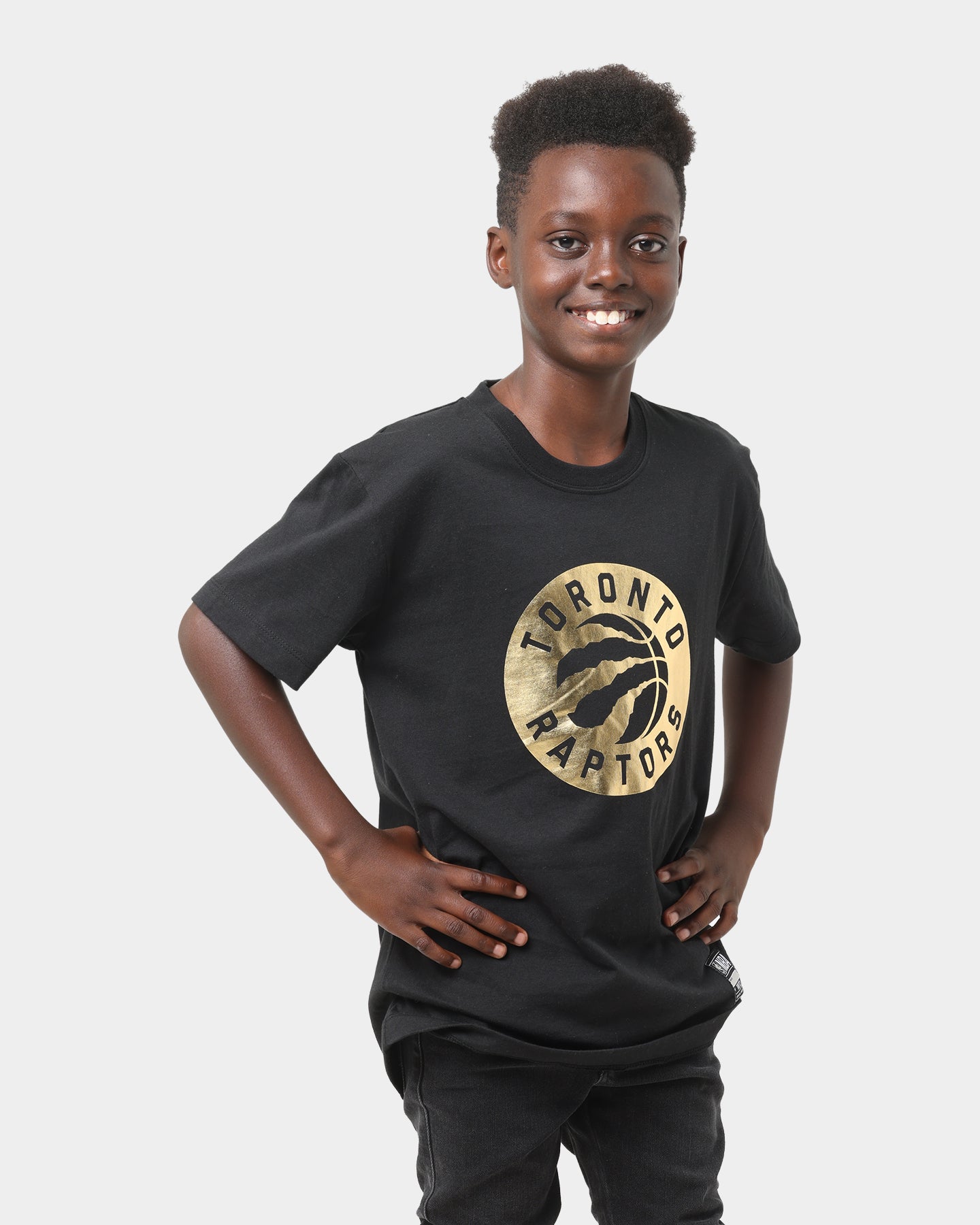 NBA Kids' Toronto Raptors Gold Foil Team Logo T-Shirt Black