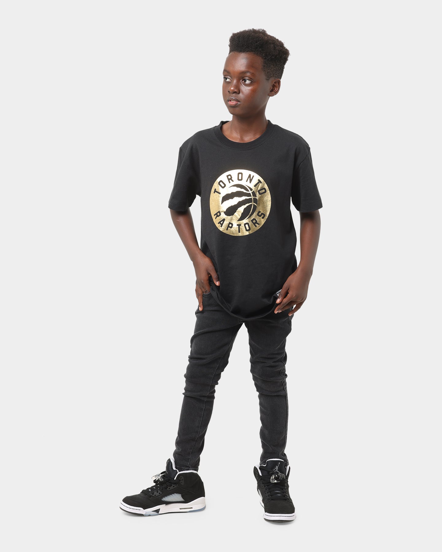 NBA Kids' Toronto Raptors Gold Foil Team Logo T-Shirt Black