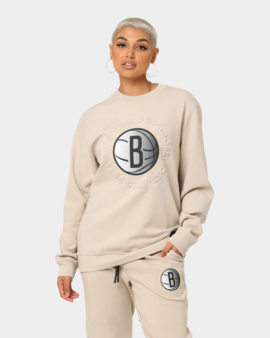 Hugo Boss Hugo Boss X NBA Basic Brooklyn Nets Crewneck Sweatshirt Light Beige Style001