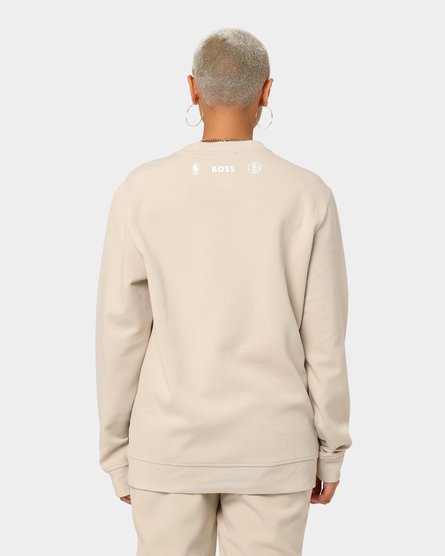Hugo Boss Hugo Boss X NBA Basic Brooklyn Nets Crewneck Sweatshirt Light Beige Style001