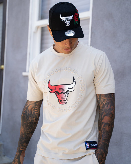 Hugo Boss Hugo Boss X NBA Basic Chicago Bulls Short Sleeve T-Shirt Light Beige