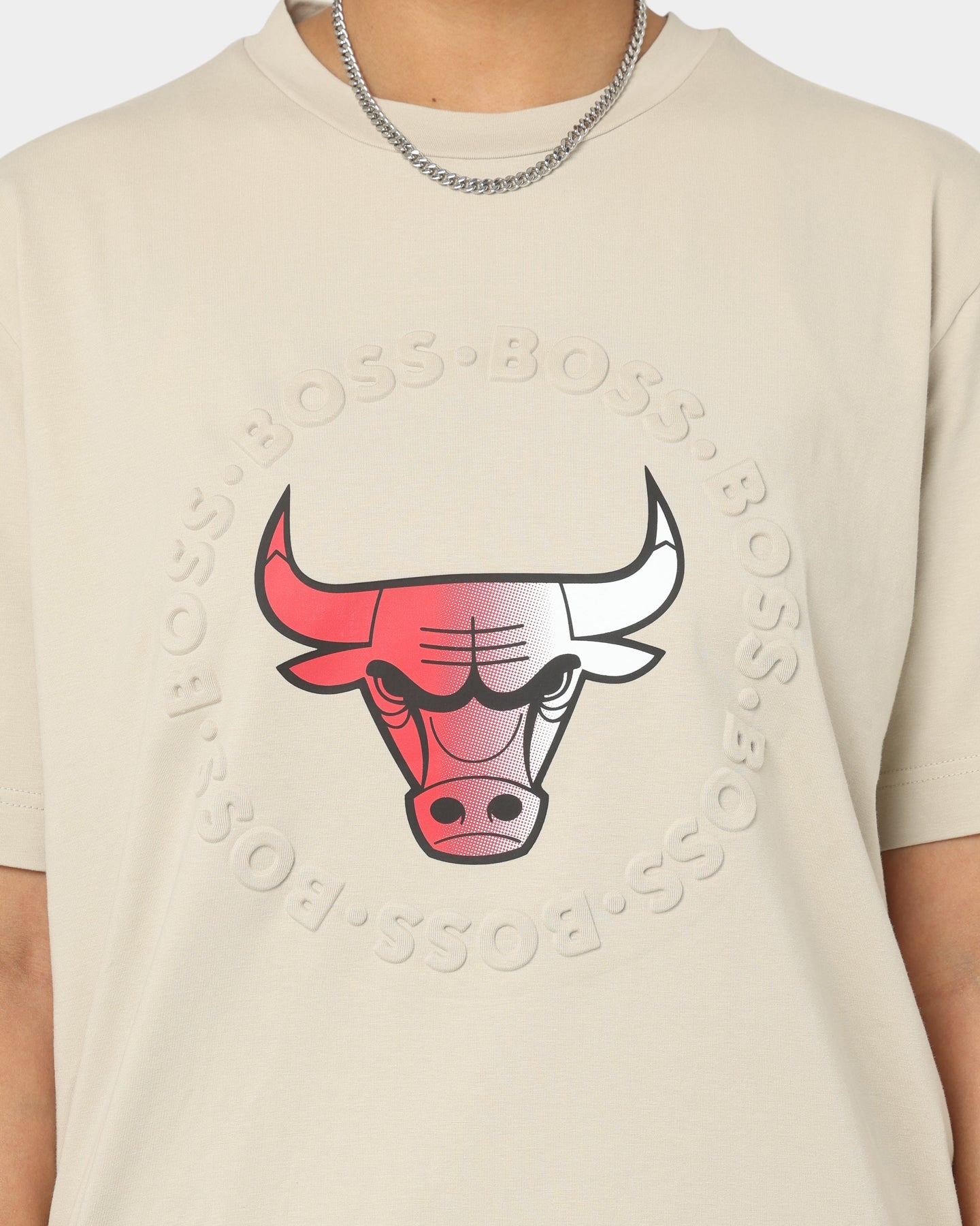 Hugo Boss Hugo Boss X NBA Basic Chicago Bulls Short Sleeve T-Shirt Light Beige Style001