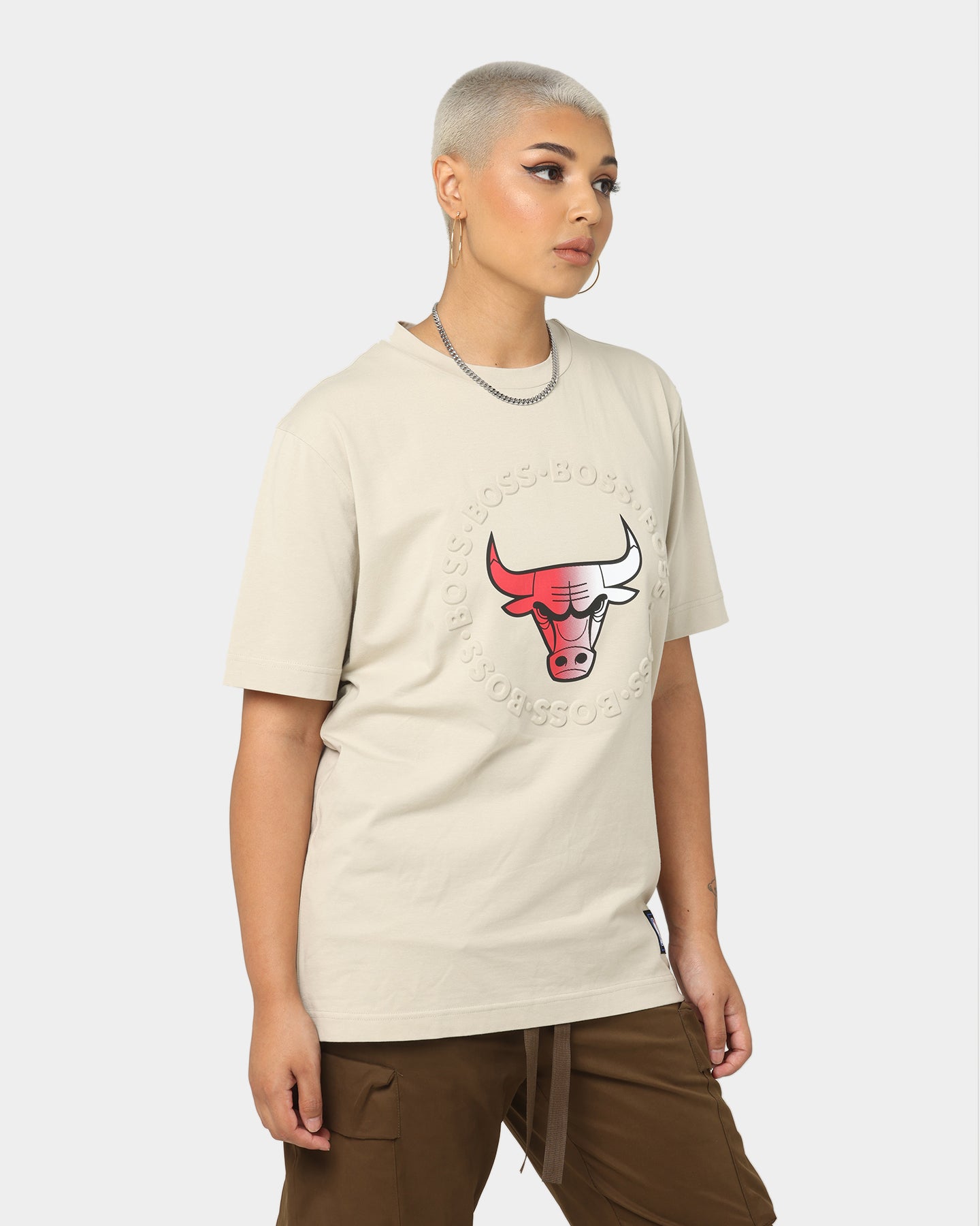 Hugo Boss Hugo Boss X NBA Basic Chicago Bulls Short Sleeve T-Shirt Light Beige Style001