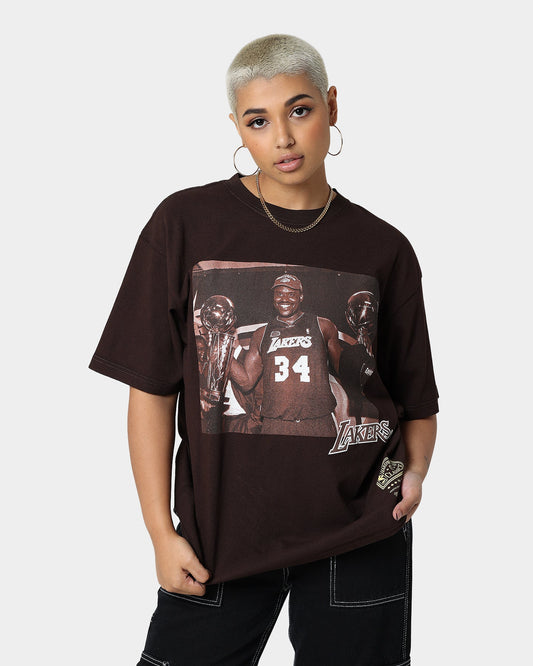 Mitchell & Ness Los Angeles Lakers Shaq Photo T-Shirt Baroque Brown Style001