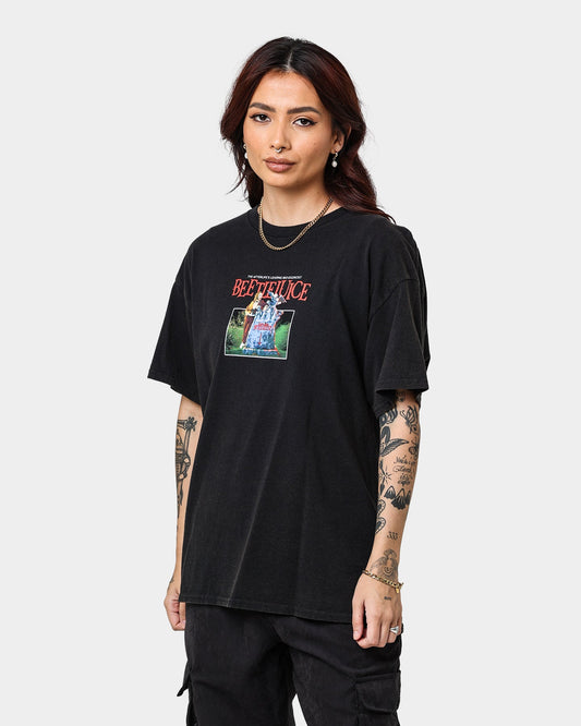 American Thrift X Beetlejuice Here Lies Vintage T-Shirt Vintage Black Style001