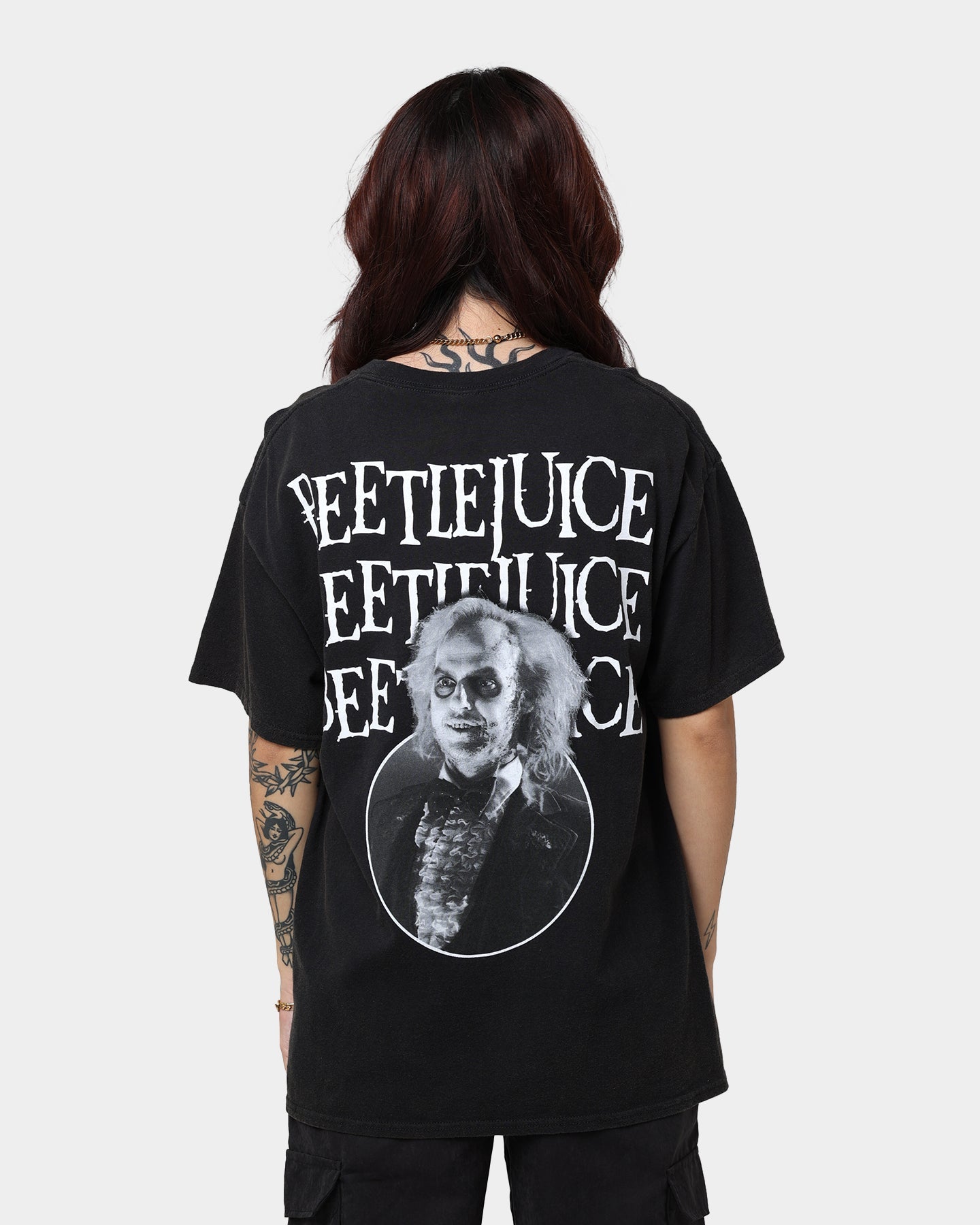 American Thrift X Beetlejuice Here Lies Vintage T-Shirt Vintage Black Style001