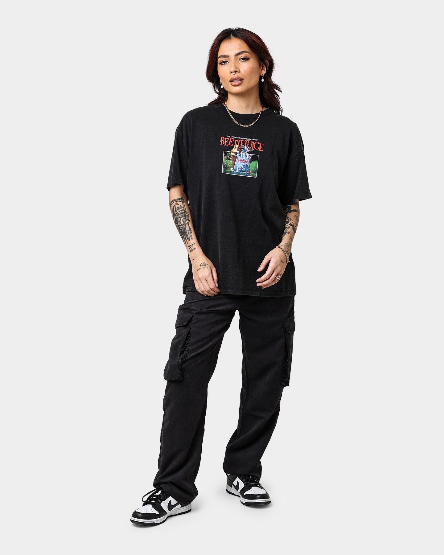 American Thrift X Beetlejuice Here Lies Vintage T-Shirt Vintage Black Style001