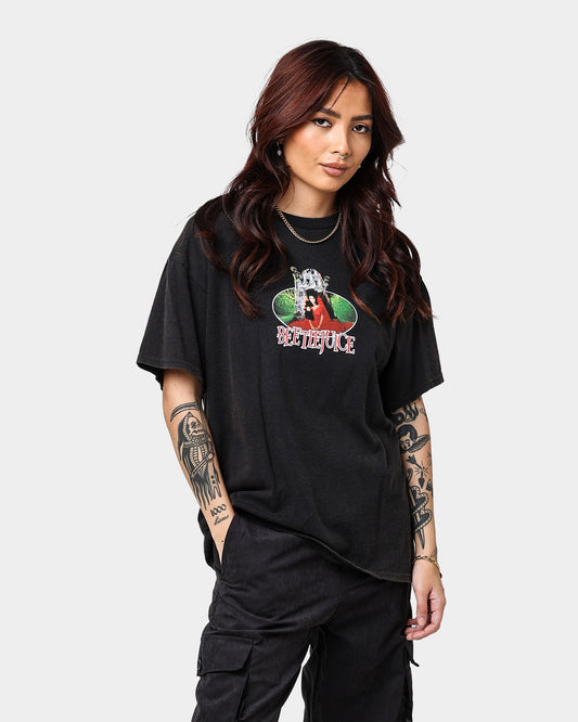 American Thrift X Beetlejuice Lydia Vintage T-Shirt Vintage Black Style001