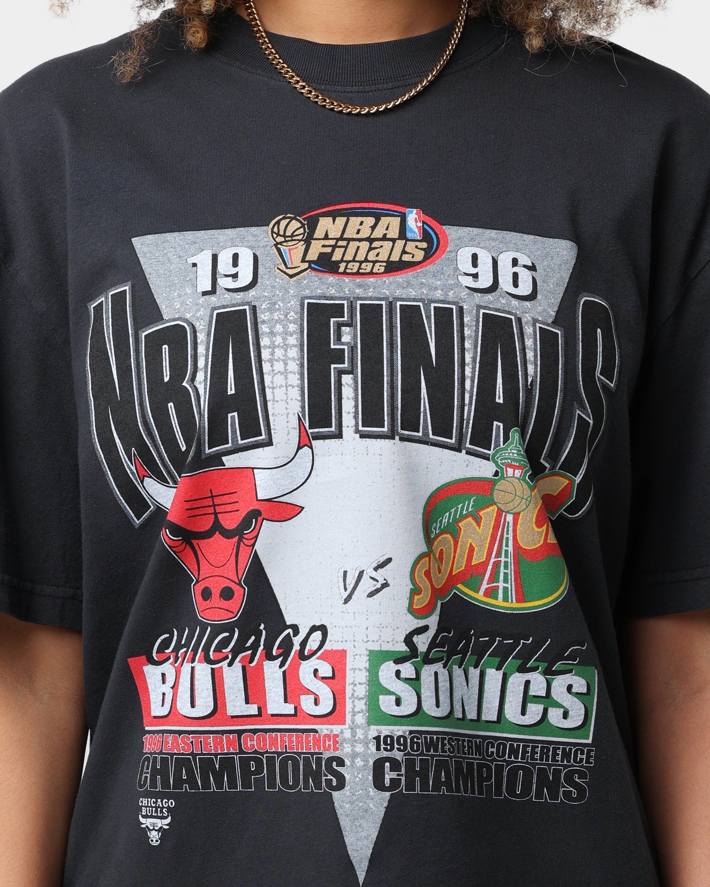 Mitchell & Ness Chicago Bulls NBA Finals 1996 T-Shirt Black Style001
