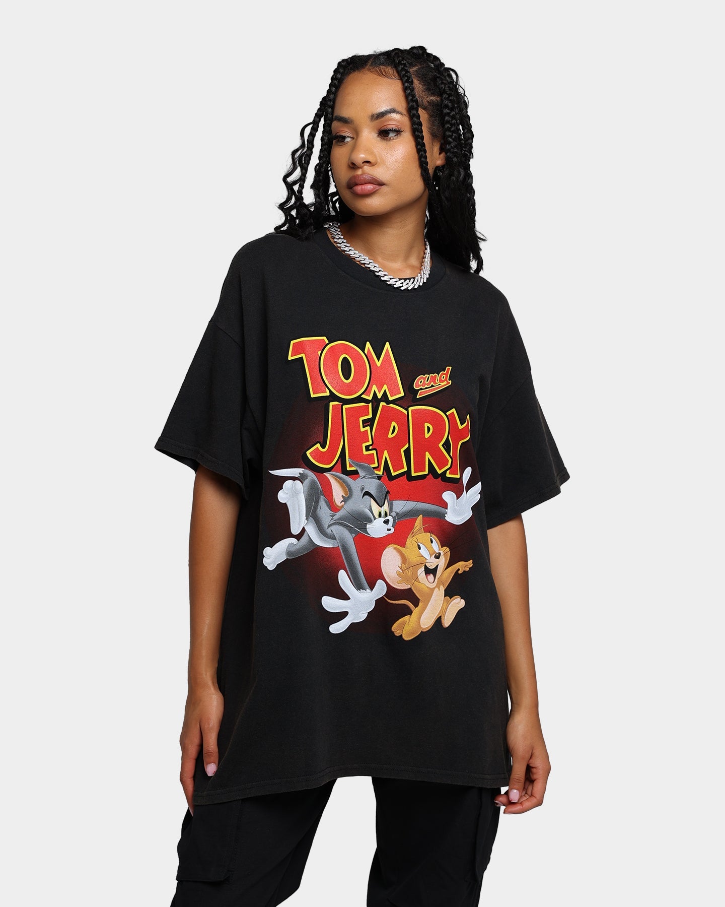 American Thrift X Tom and Jerry Vintage T-Shirt Black Wash Style001
