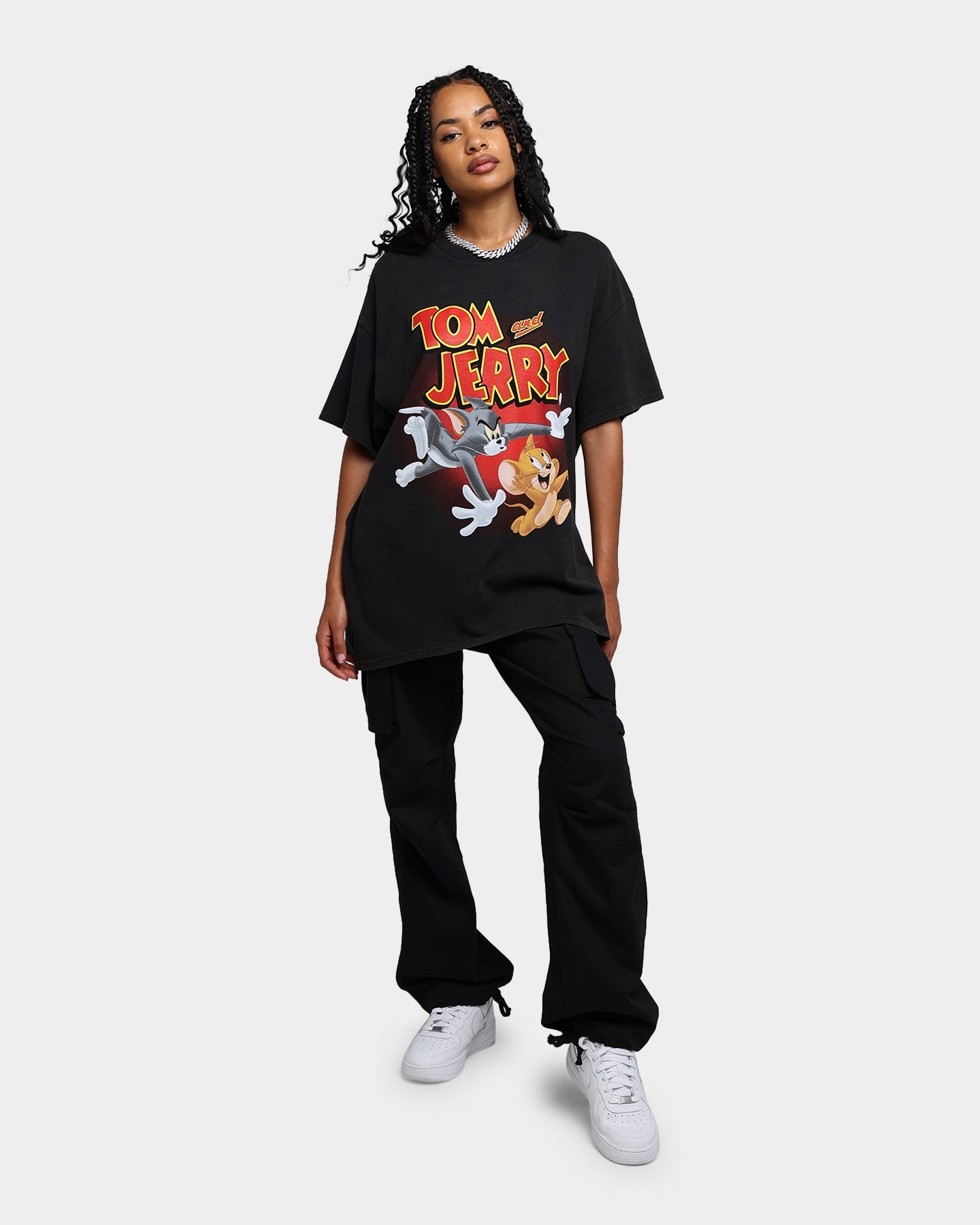 American Thrift X Tom and Jerry Vintage T-Shirt Black Wash Style001