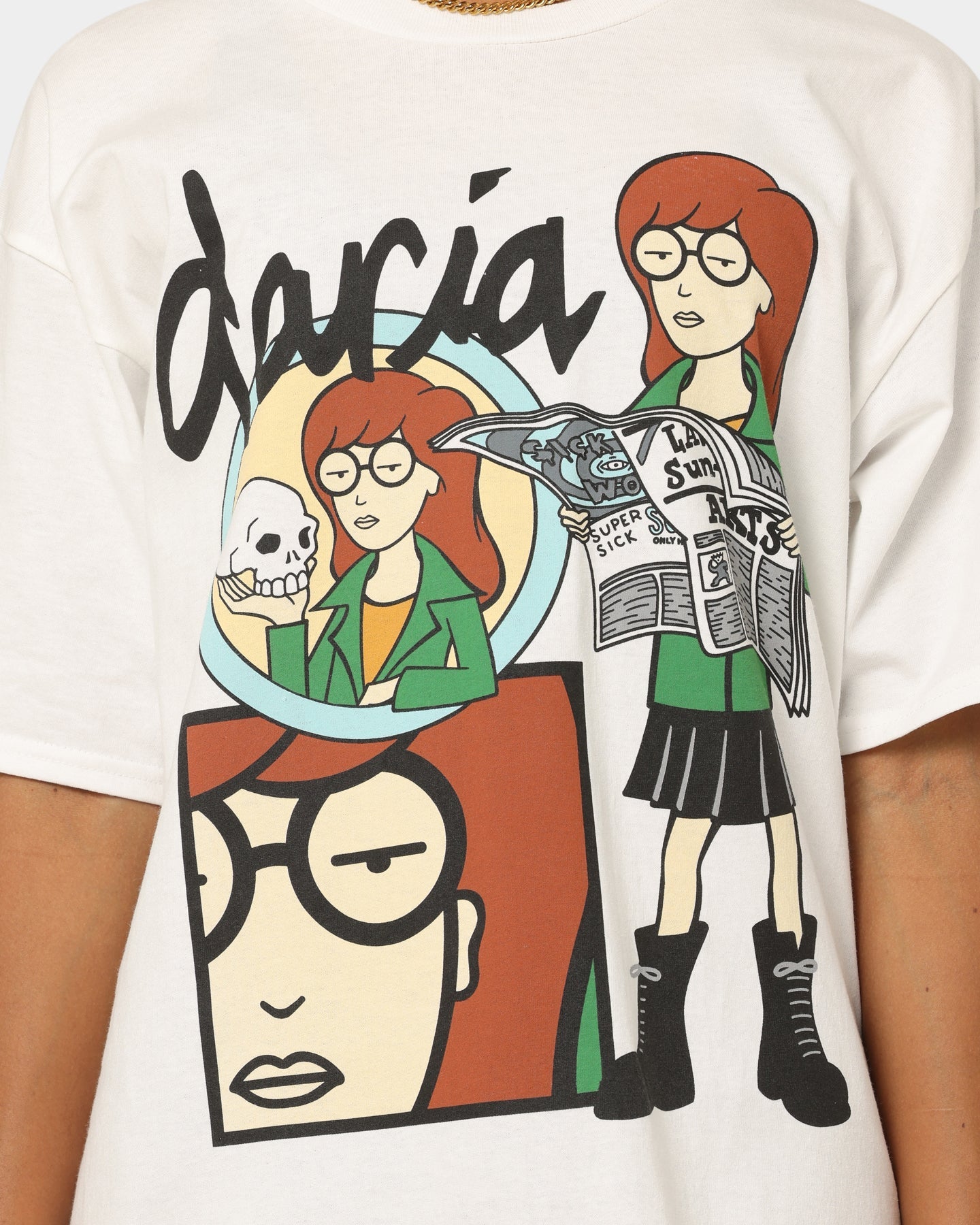 American Thrift X Daria Daria Premium Vintage T-Shirt White Style001