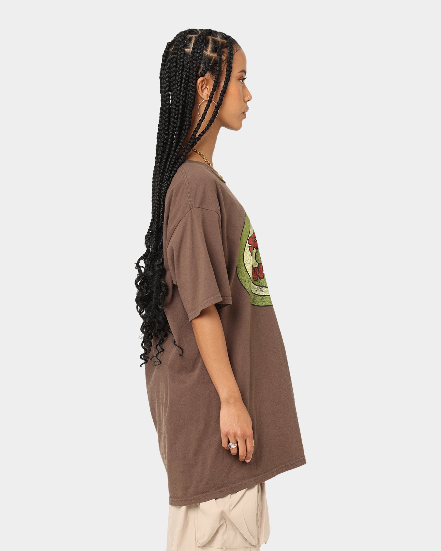 American Thrift X Daria Sick Sad World T-Shirt Brown Style001