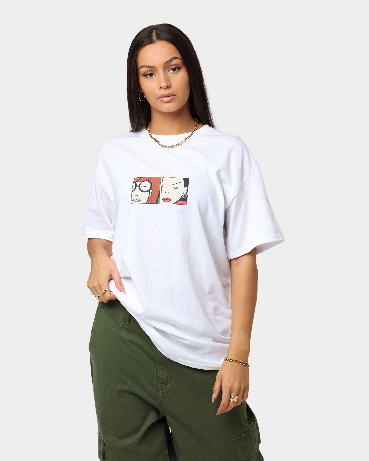 American Thrift X Daria The Girls T-Shirt White Style001