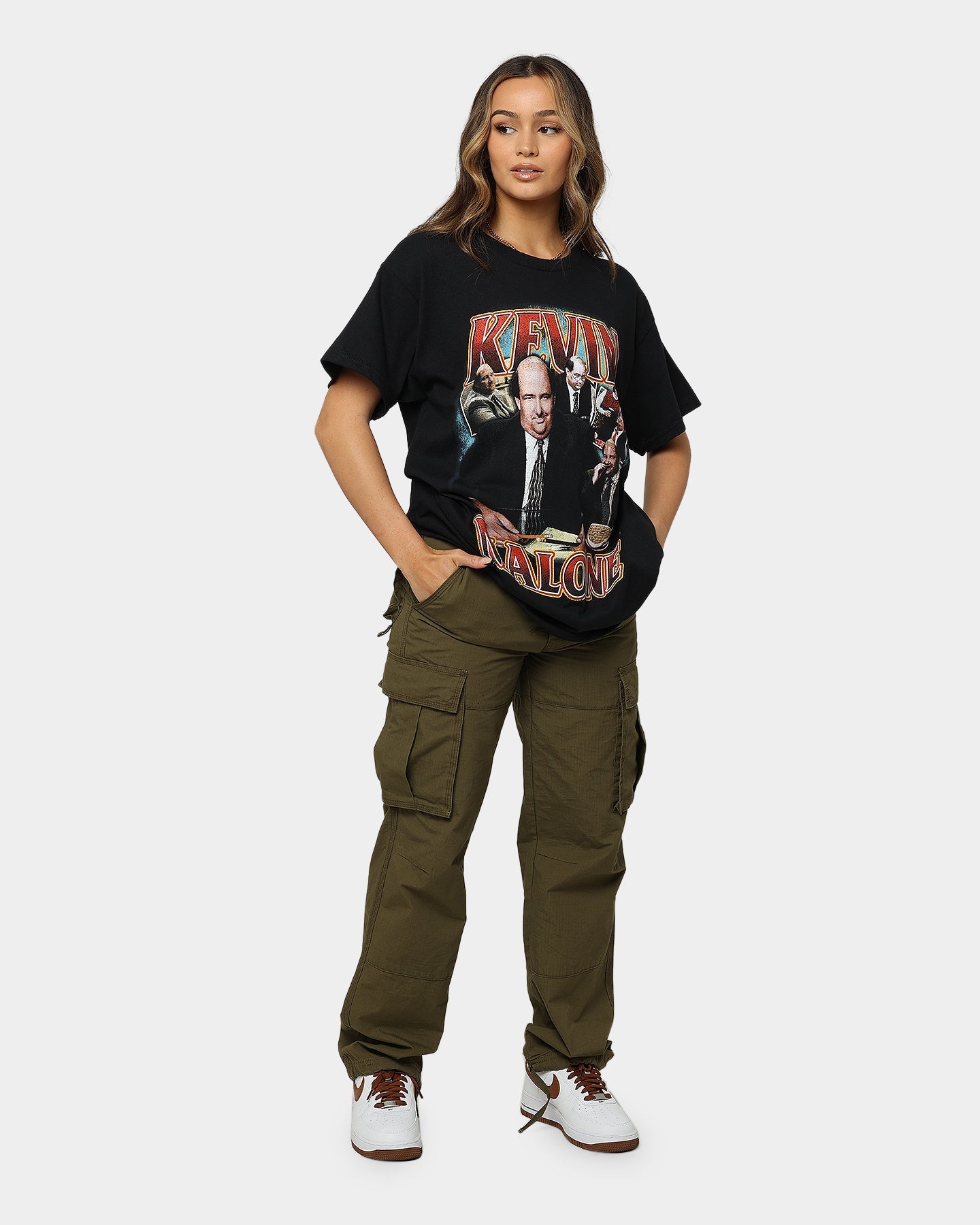 American Thrift X The Office Kevin Malone Vintage T-Shirt Black Style001