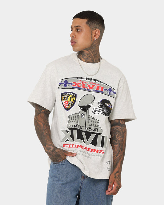 Mitchell & Ness New Orleans Ravens Superbowl Champions T-Shirt White Marle