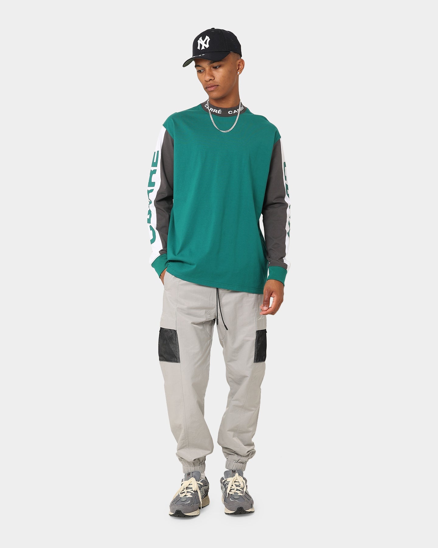 Carre Tournee Long Sleeve Panel T-Shirt Dark Teal