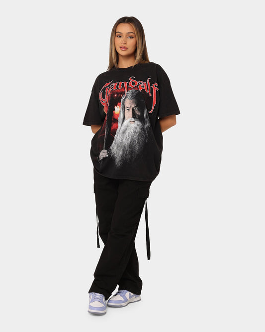 American Thrift X The Lord Of The Rings Gandalf Vintage T-Shirt Black Wash Style001