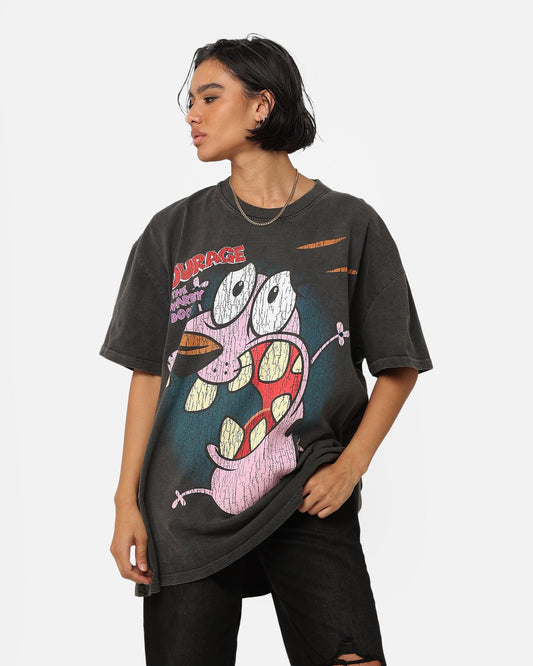 American Thrift X Cartoon Network Courage Heavyweight T-Shirt Black Wash Style001