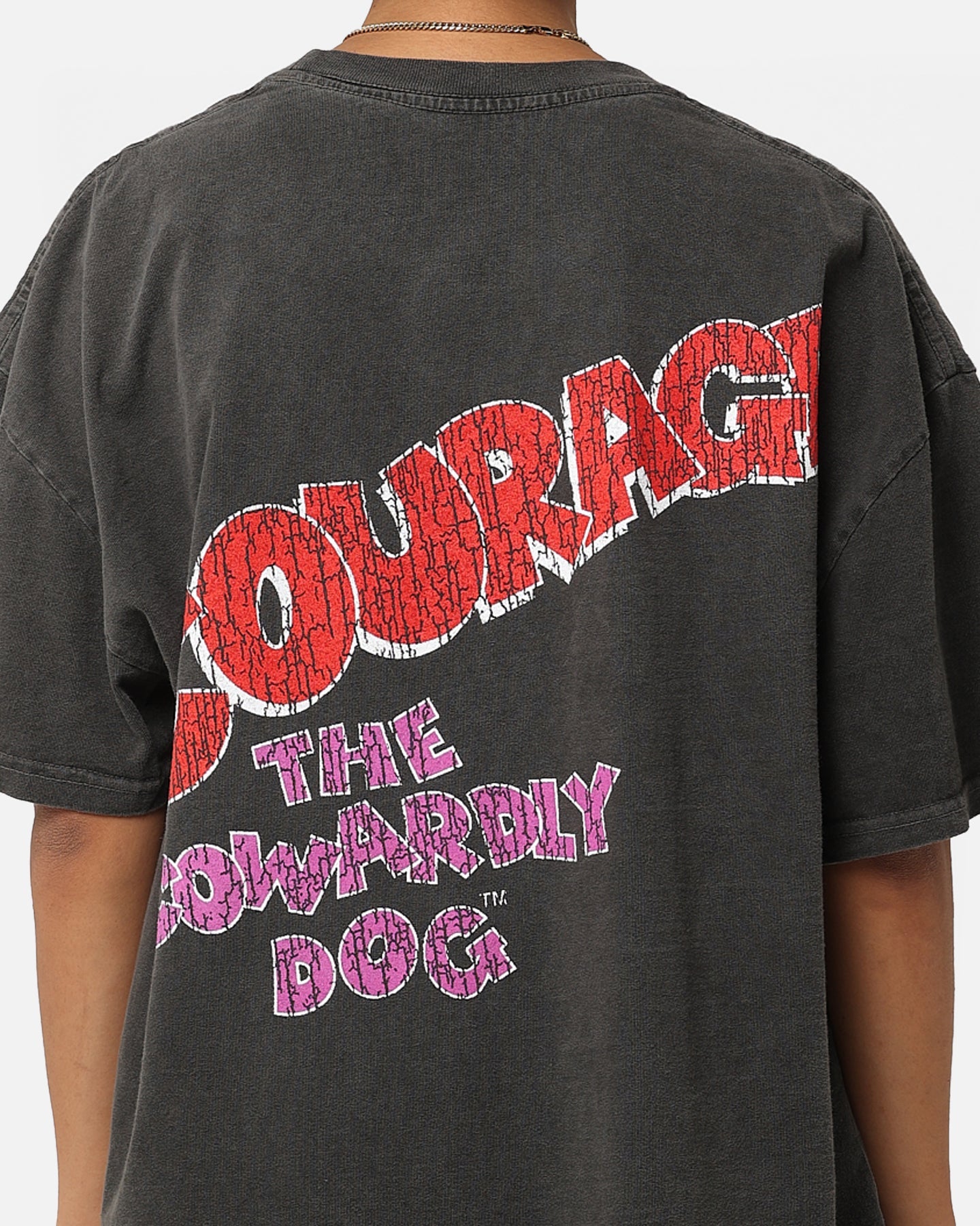 American Thrift X Cartoon Network Courage Heavyweight T-Shirt Black Wash Style001