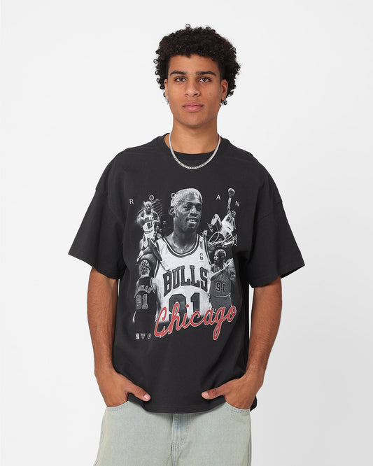 Mitchell & Ness Chicago Bulls Dennis Rodman Player Photo T-Shirt Faded Black