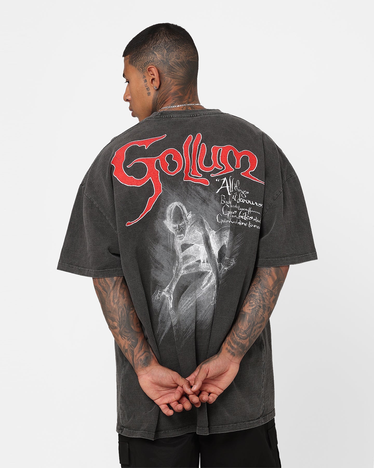 American Thrift X The Lord of The Rings Heavyweight Gollum Vintage T-Shirt Black Wash