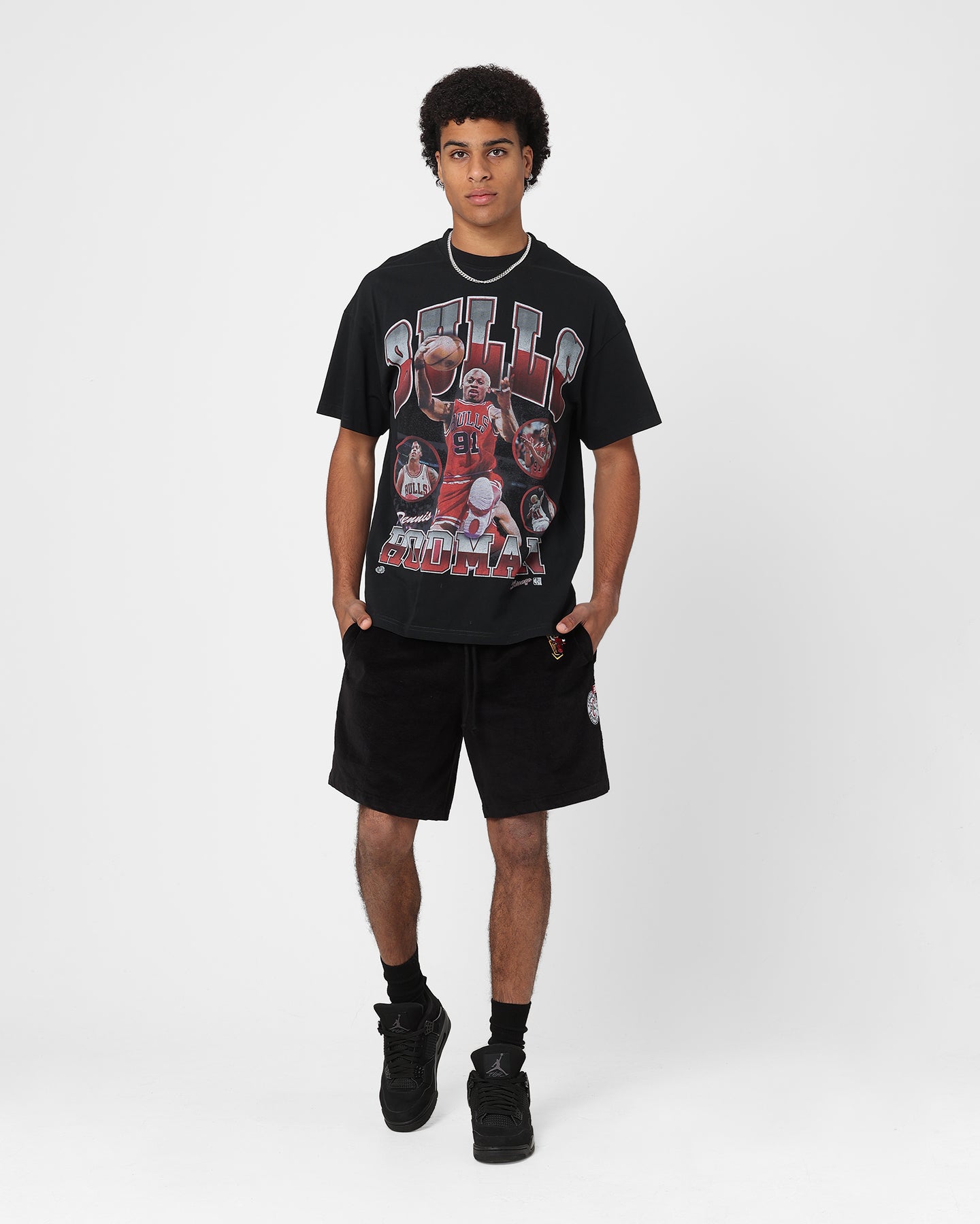 Mitchell & Ness Chicago Bulls Dennis Rodman Photo Player T-Shirt Black