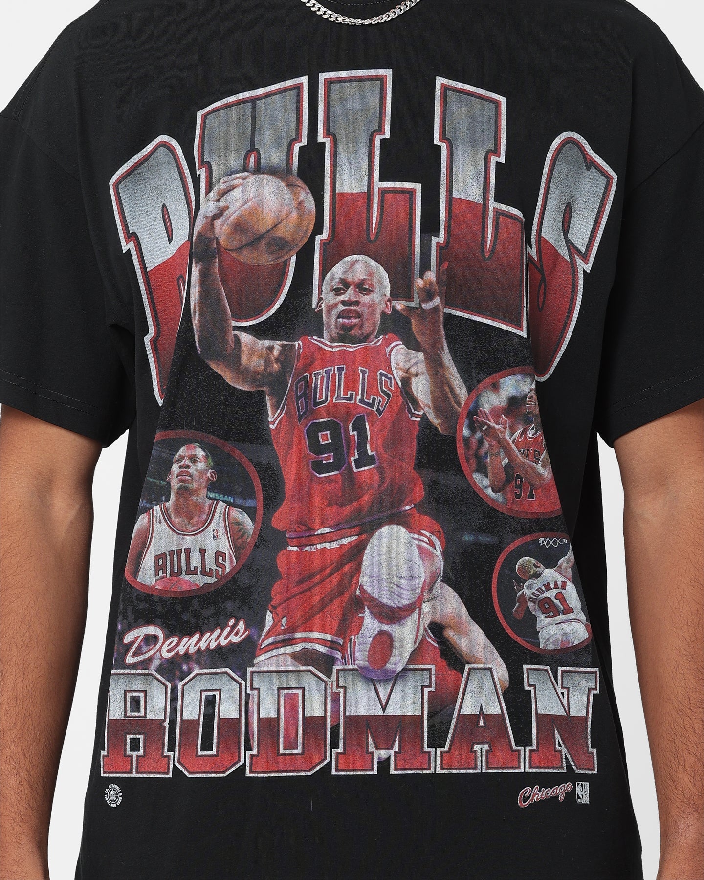 Mitchell & Ness Chicago Bulls Dennis Rodman Photo Player T-Shirt Black