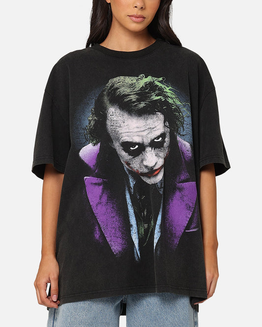 American Thrift X DC Batman The Joker Magic Trick Heavy T-Shirt Vintage Black Style001