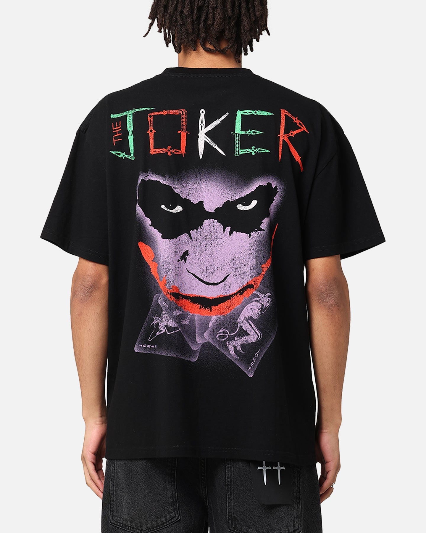 American Thrift X DC Batman The Joker Scars Heavy T-Shirt Black