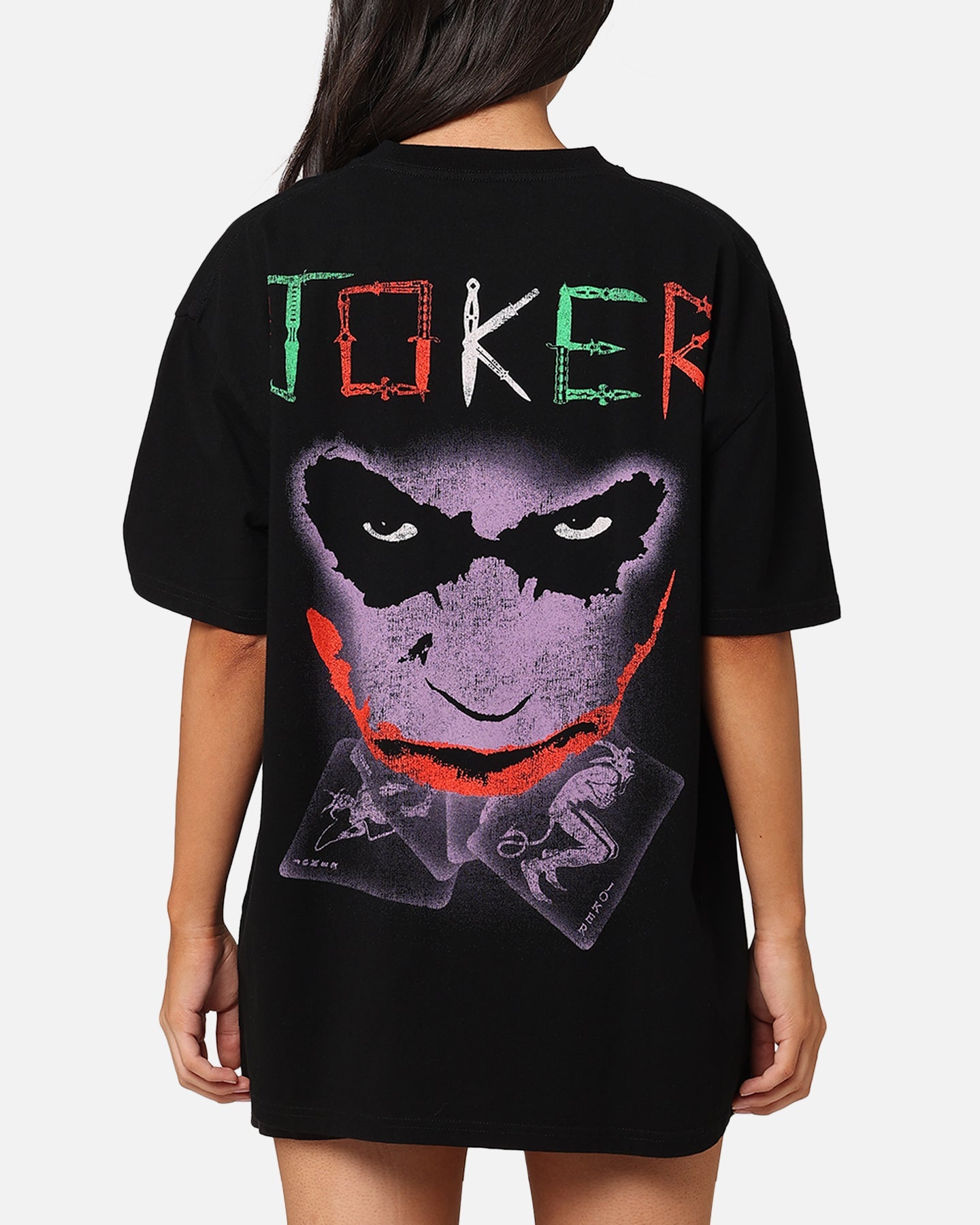 American Thrift X DC Batman The Joker Scars Heavy T-Shirt Black Style001