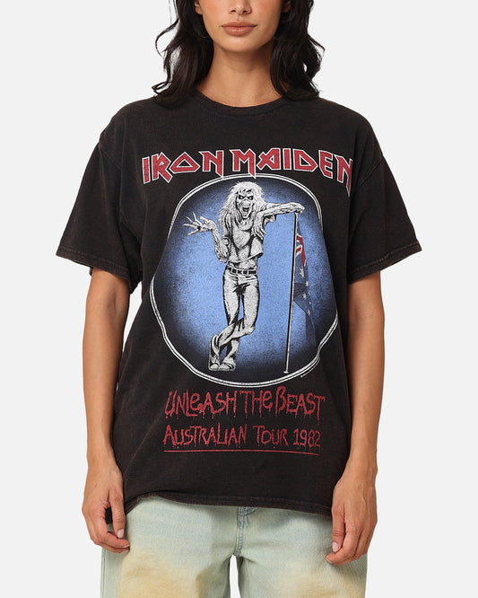 Iron Maiden Unleash Tour Vintage T-Shirt Black Vintage Style001