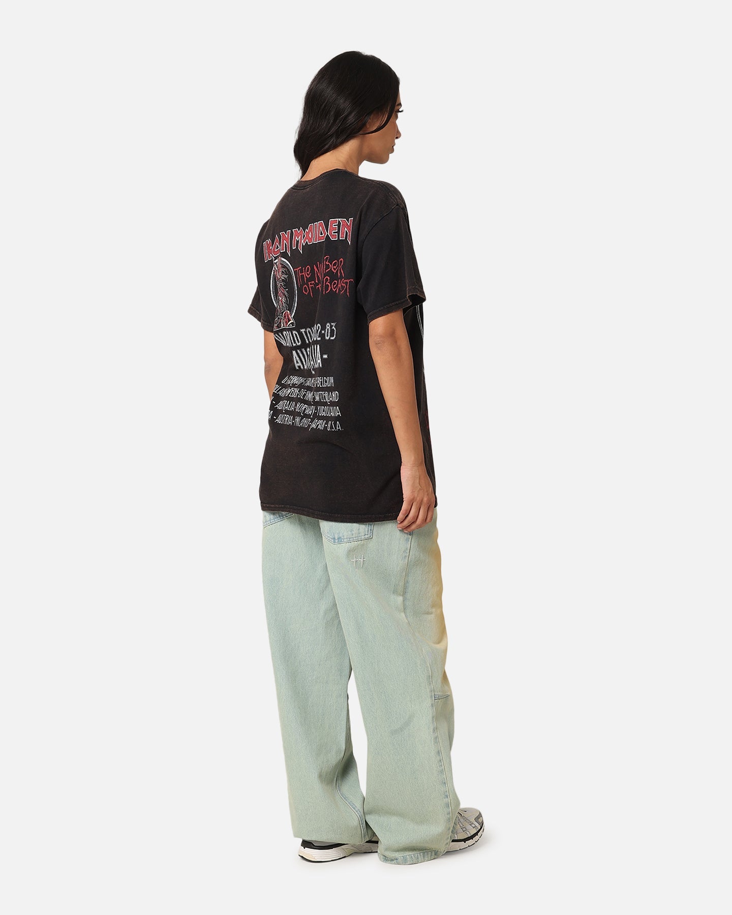 Iron Maiden Unleash Tour Vintage T-Shirt Black Vintage Style001