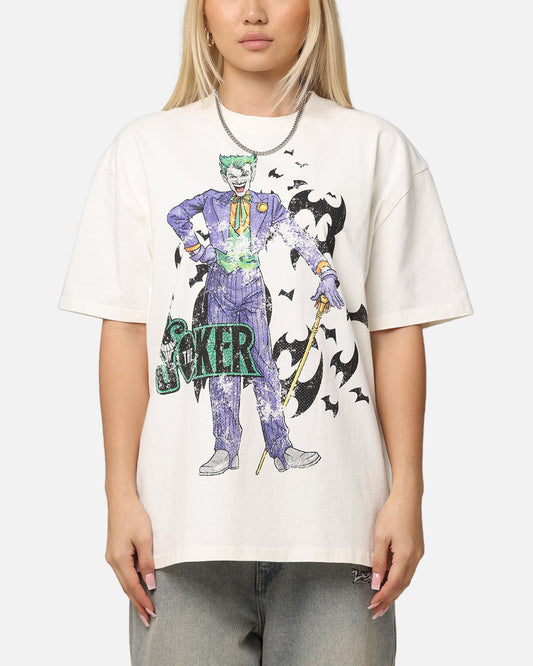 American Thrift X DC Batman The Joker Cane Heavy T-Shirt Off White Style001