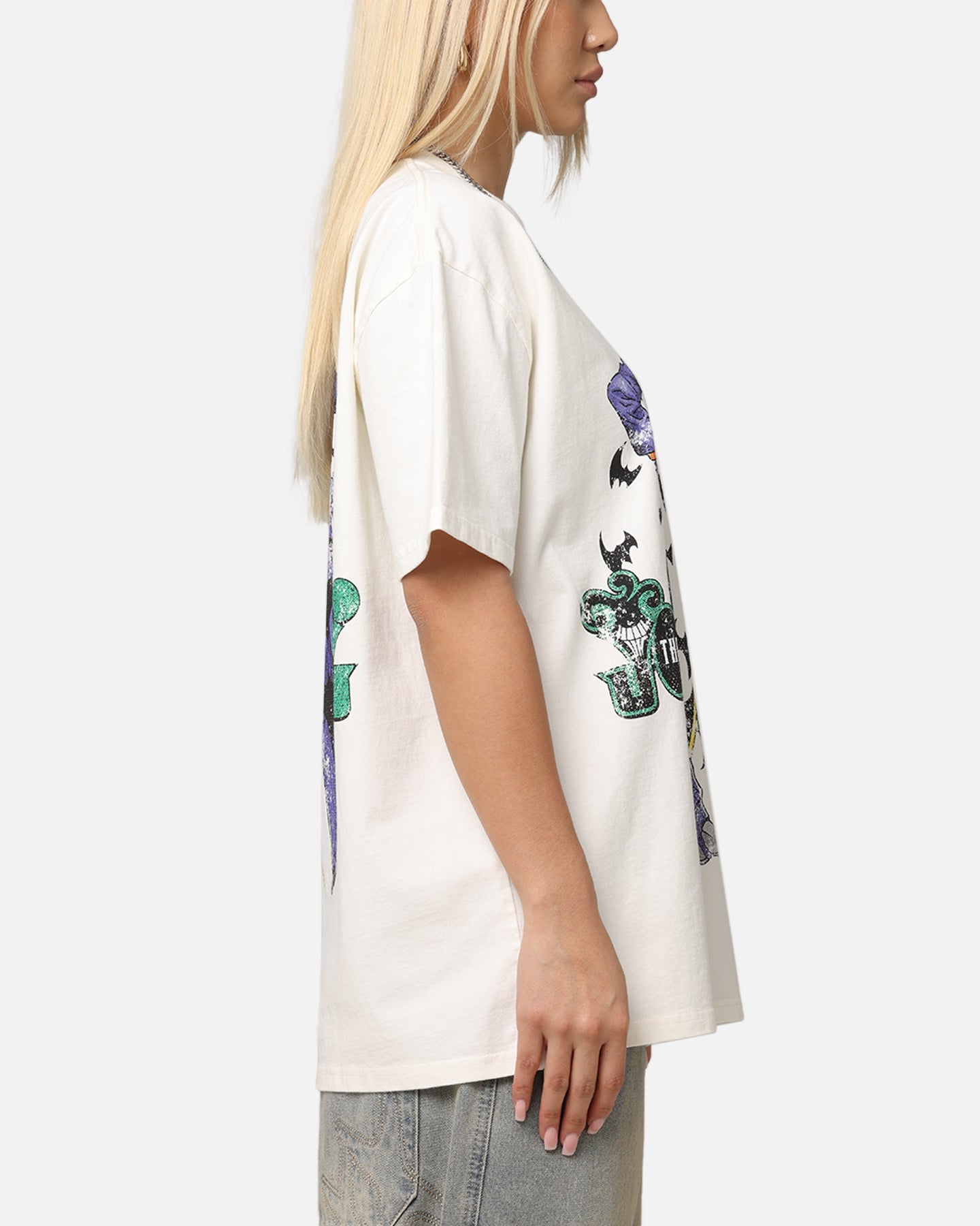 American Thrift X DC Batman The Joker Cane Heavy T-Shirt Off White Style001