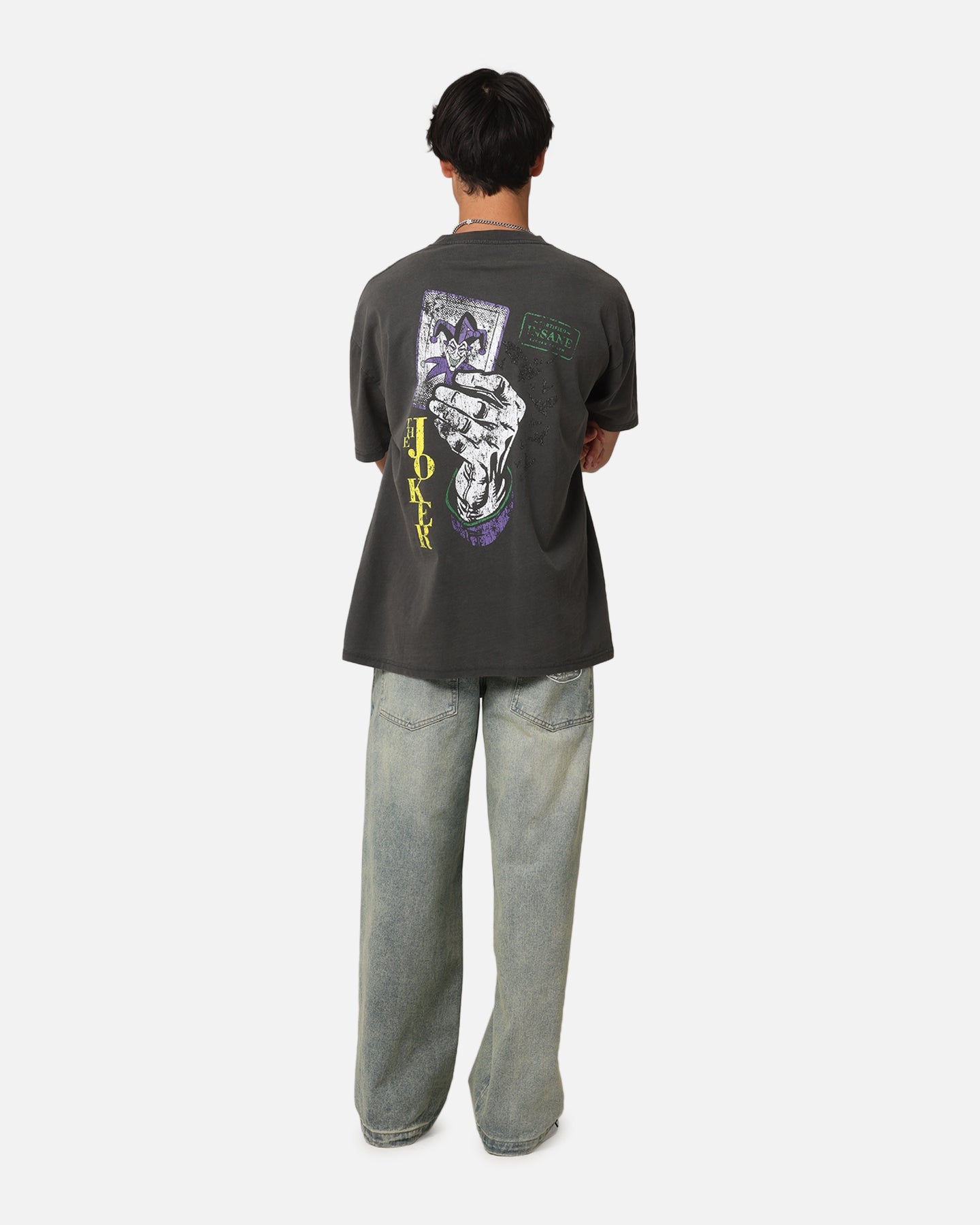 American Thrift X DC Batman The Joker Harley Hoax Heavy T-Shirt Black Wash