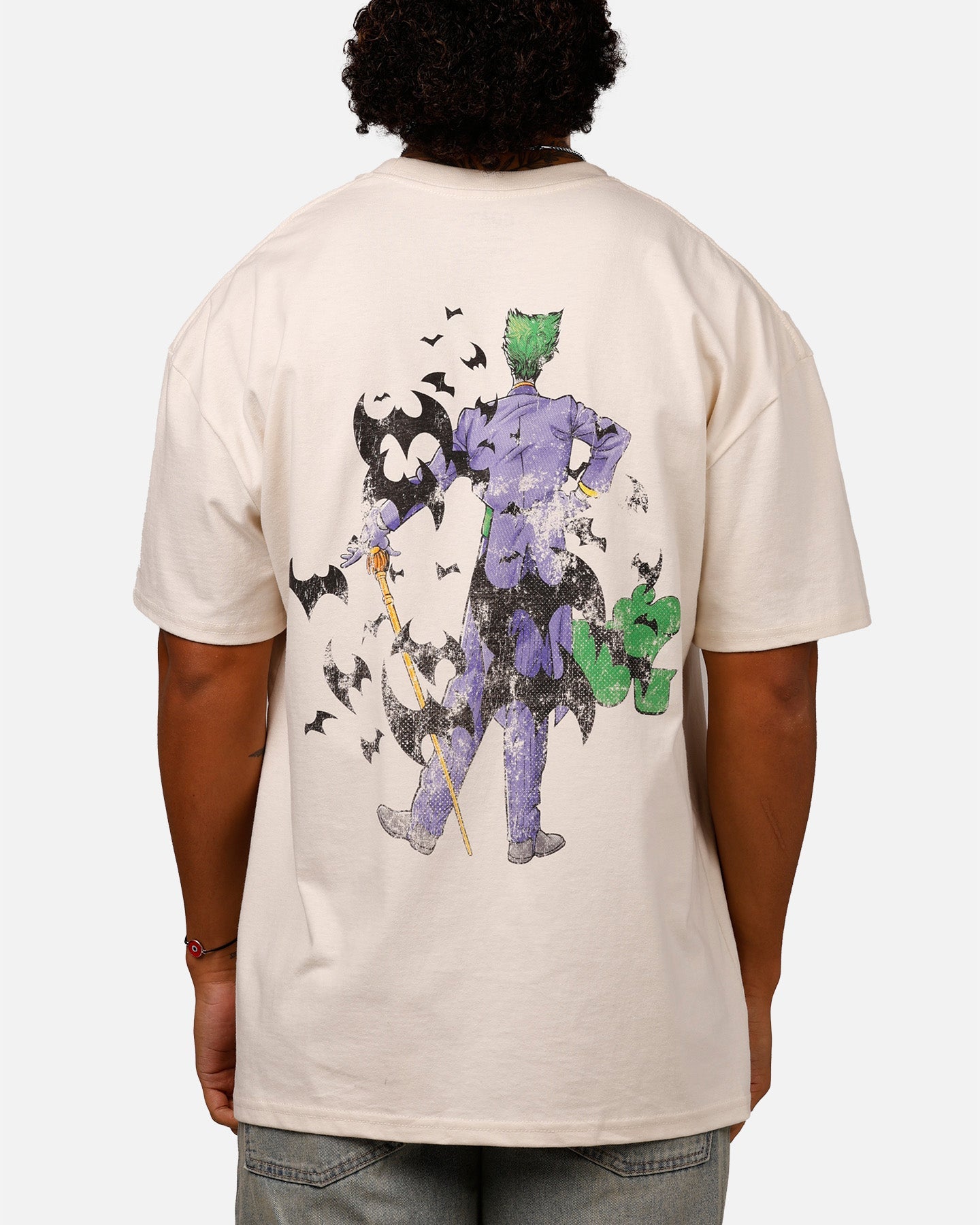 American Thrift X DC Batman The Joker Cane Heavyweight T-Shirt Off White