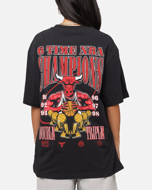 Mitchell & Ness Chicago Bulls 6-Time NBA Champions T-Shirt Faded Black Style001