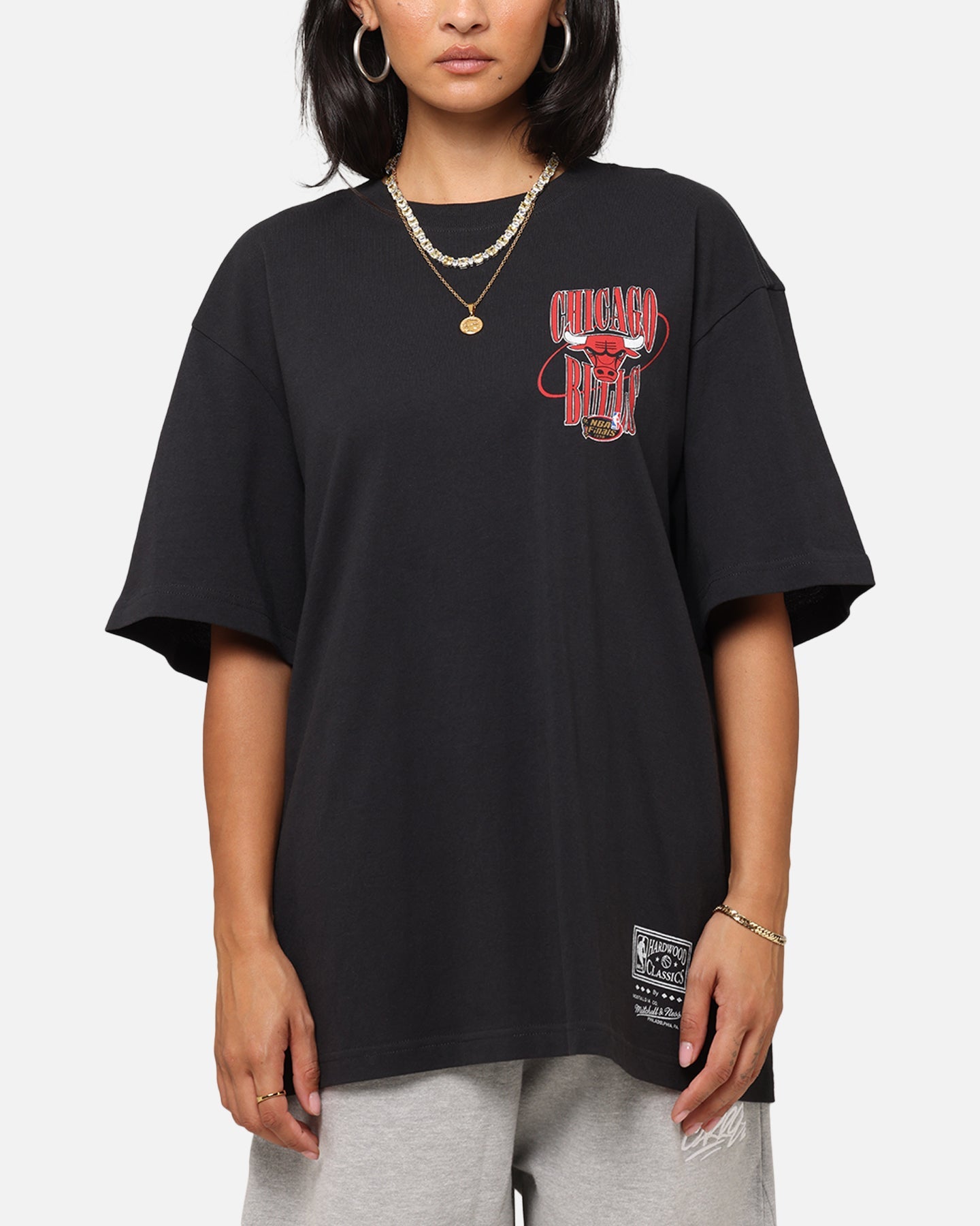 Mitchell & Ness Chicago Bulls 6-Time NBA Champions T-Shirt Faded Black Style001